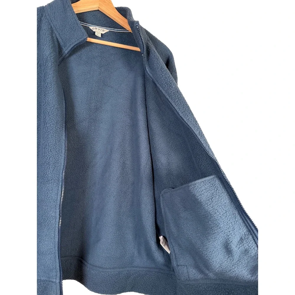 Orvis Men's Blue Fleece Full‎ Zip Jacket Classic Collection Size M Gorpcore cozy